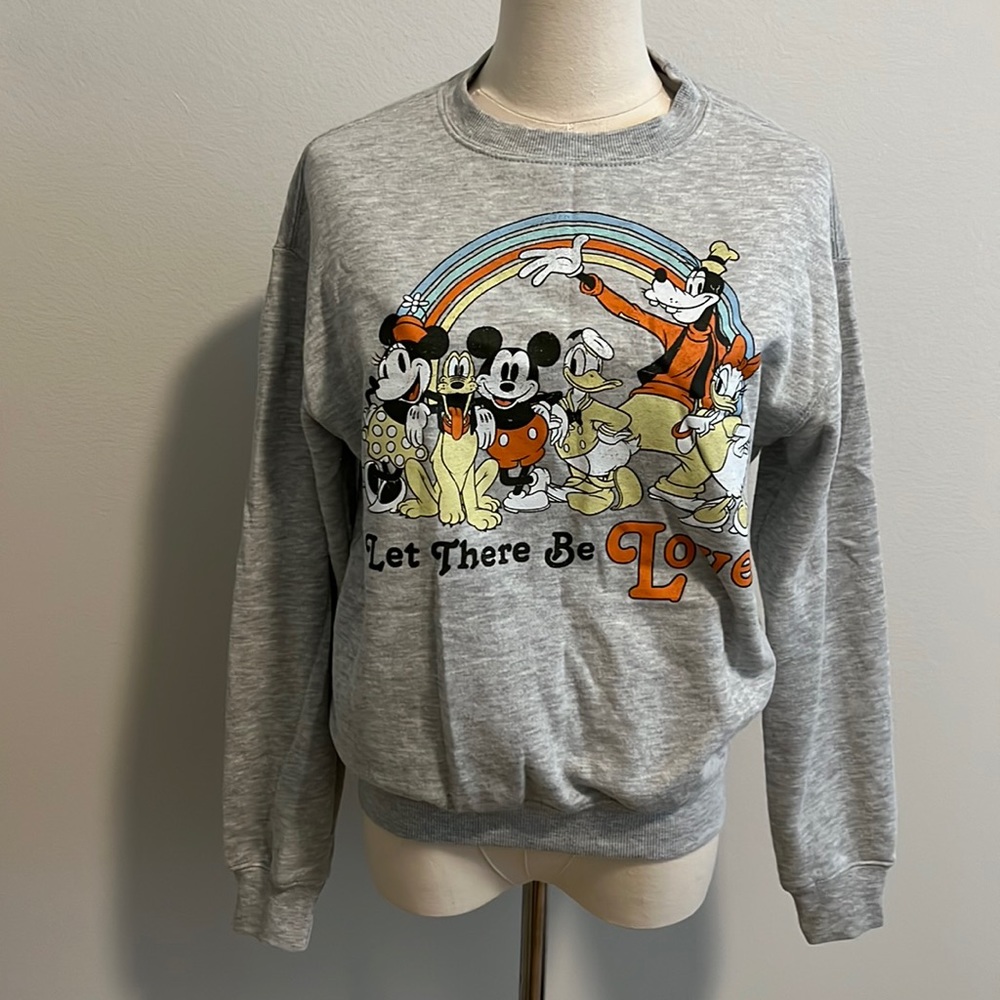 Disney. Gray sweatshirt. Size xs. As is. Gently used if ever.